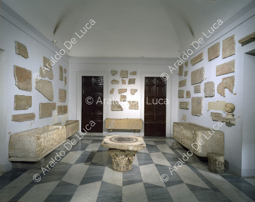 Vue des salles des Musées Capitolins avant l'aménagement actuel