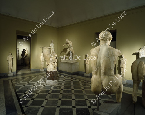Vista de las salas de los Museos Capitolinos antes de la distribución actual