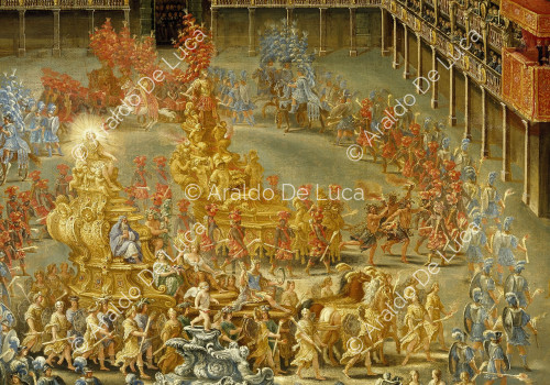 Karussell für Christina von Schweden im Palazzo Barberini (Detail der Wagen)