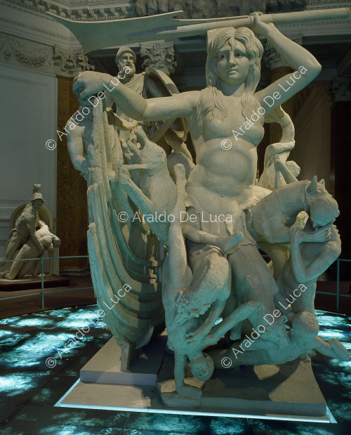 Attaque de Scylla sur le navire d'Ulysse (Reconstruction du groupe statuaire)