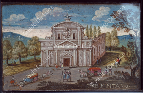 Cadre avec l'église des Trois Fontaines
