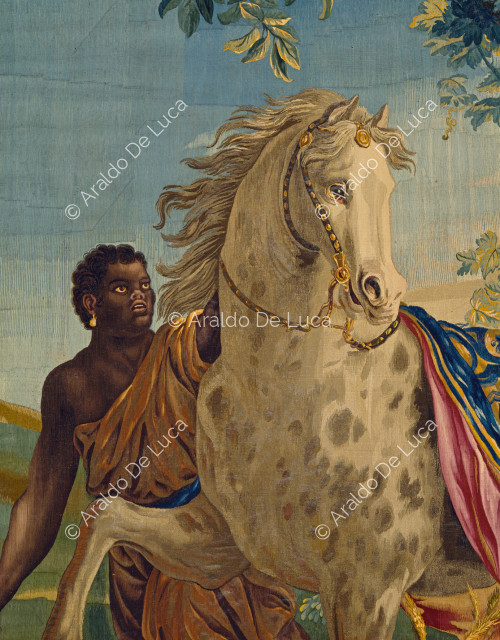 The Indian on horseback. Detail