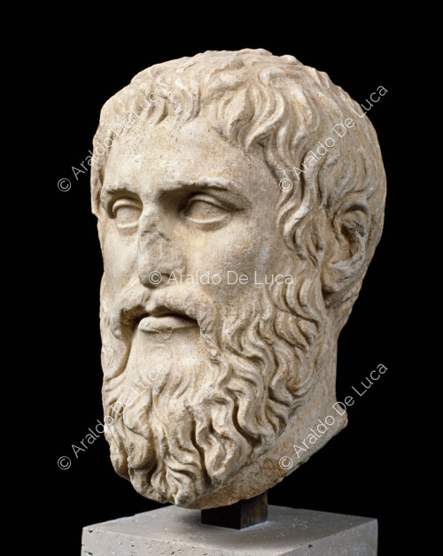 Tête masculine, peut-être celle du philosophe Platon