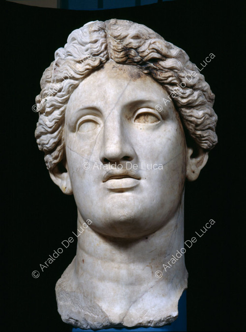 Estatua colosal de deidad femenina: cabeza