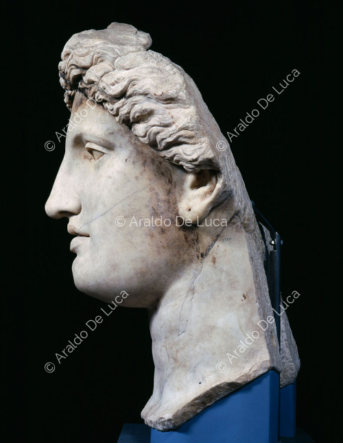 Statue colossale d'une divinité féminine : tête