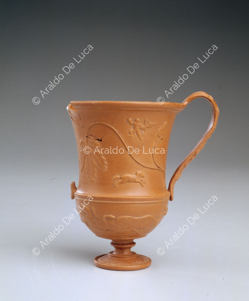 Cup decorated with vine shoot