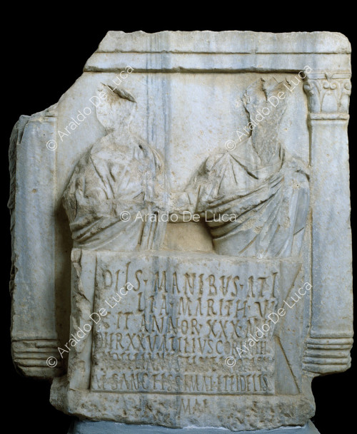 Stele with married couple