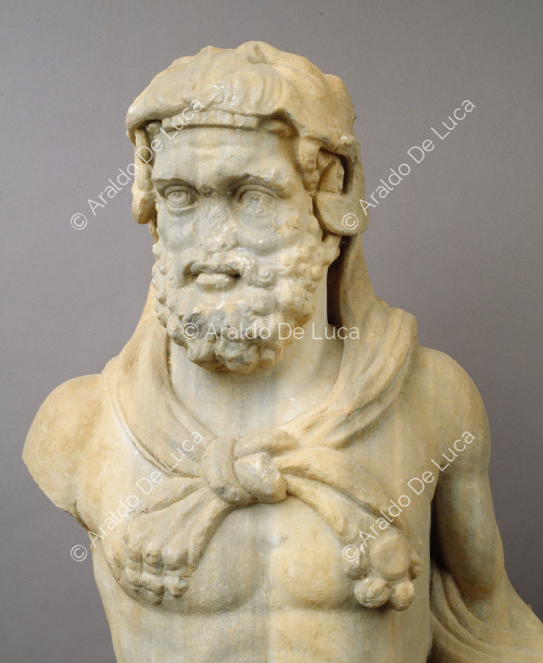 Statua di Ercole. Particolare del busto