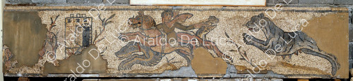 Mosaic with hunting scene