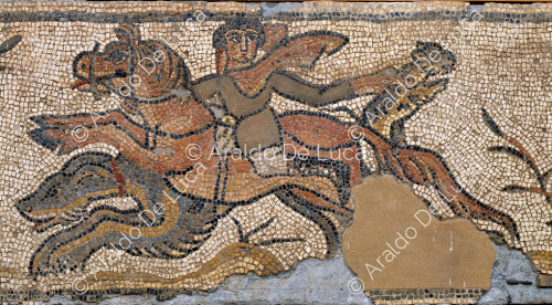 Mosaic with hunting scene