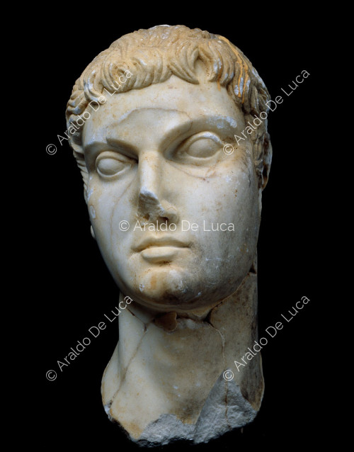 Head of Honorius, carved from a head of Tiberius