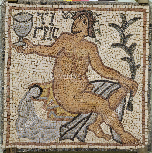 Polychromes Mosaik mit Personifizierung des Tigris-Flusses