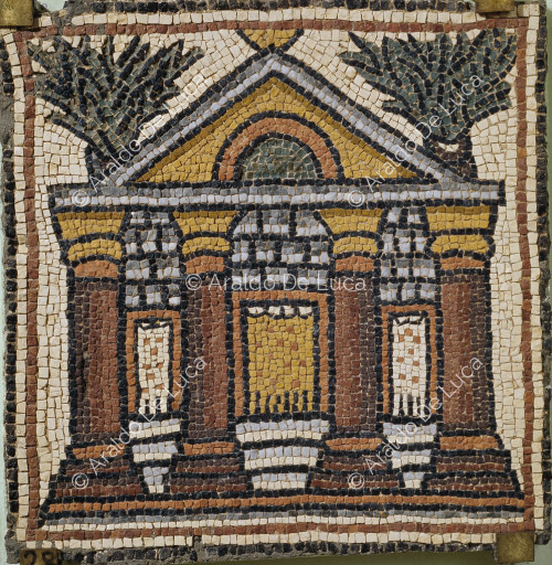 Polychromes Mosaik mit Basilika