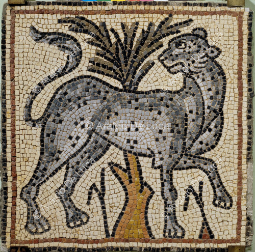 Polychrome mosaic with panther