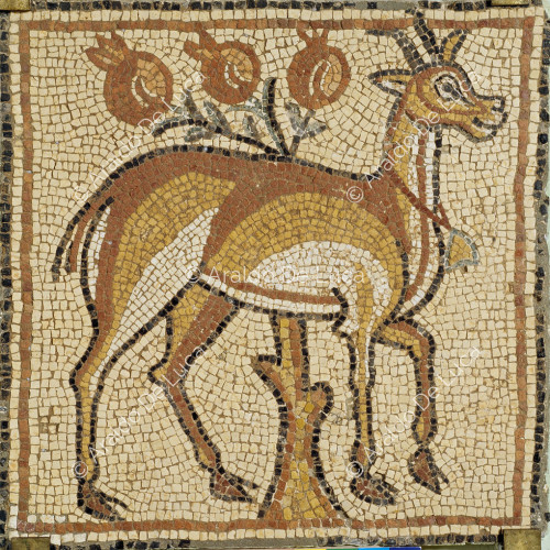 Polychrome mosaic with capra