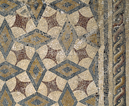 Mosaic with geometric pattern