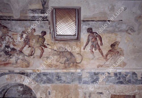 Baths of the Hunters. Detail with fresco