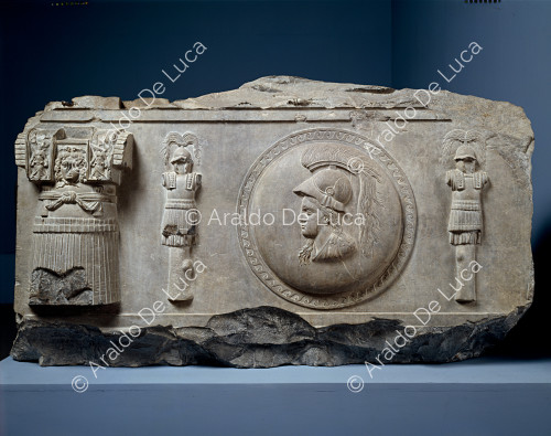 Boccus Monument, frieze with shield and trophies