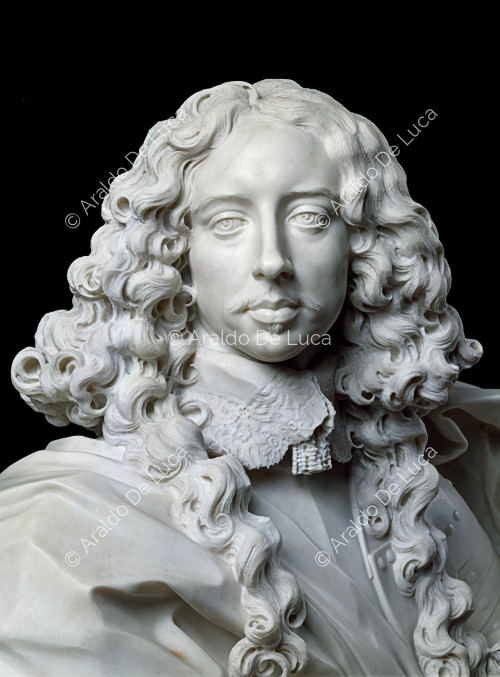 Busto de Francesco I d'Este, duque de Módena. Detalle
