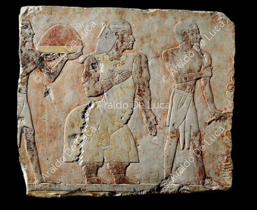 Fragmente des Reliefs mit der von Hatschepsut angeordneten Reise nach Punt