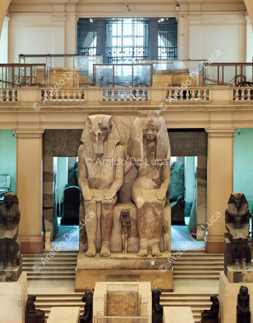 Colossal statue of Amenhotep III and Teye