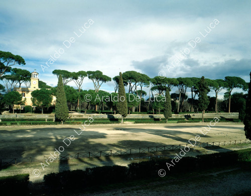 Plaza de Siena en el parque de Villa Borghese, sede del Concurso Hípico Internacional
