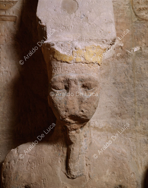 Le sanctuaire intérieur d'Abou Simbel : détail d'Amon-Ra
