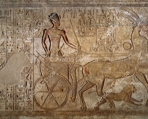 Bataille de Qadesh, Ramsès II sur son char de guerre