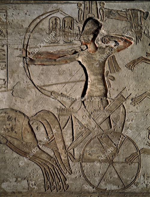 Battaglia di Quadesh. Ramesse II sul carro da combattimento