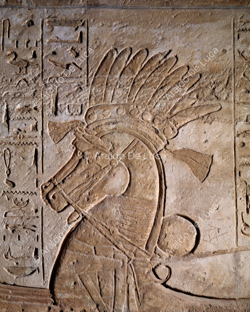 Battle of Qadesh. Detail of the horses of Ramesses II