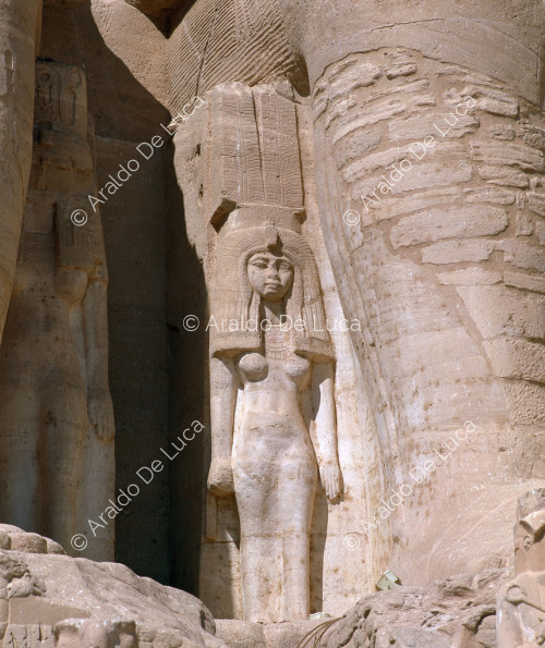 Façade du grand temple d'Abou Simbel : détail