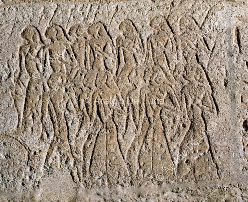 Wall of the Battle of Qadesh. The army of Ramesses II during the attack