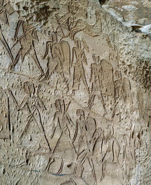 Parete della battaglia di Qadesh. L'esercito di Ramesse II durante l'attacco