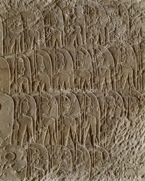 Muro de la batalla de Qadesh. El pelotón de refuerzo de soldados Nearin