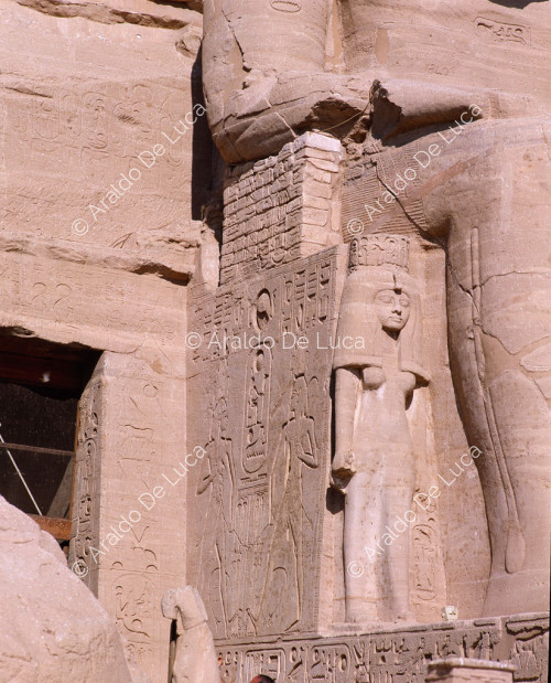 Facade of the Great Temple of Abu Simbel: detail