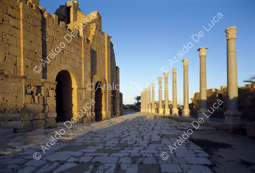 Via Colonnata. View of the columns