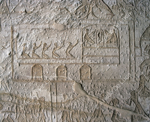 Templo de Ramsés II. Batalla de Quadesh. Detalle con el templo