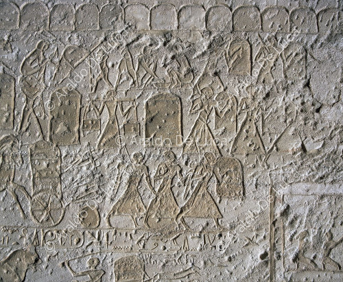Temple de Ramsès II. Bataille de Quadesh. Détail avec des soldats