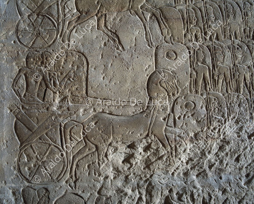 Tempio di Ramesse II. Battaglia di Quadesh. Particolare con cavalieri