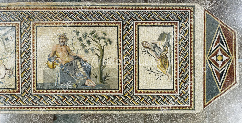 Mosaico con personificazione del fiume Eufrate. Particolare