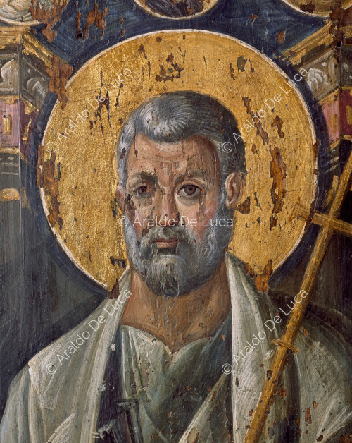 Ikone mit dem heiligen Petrus. Ausschnitt