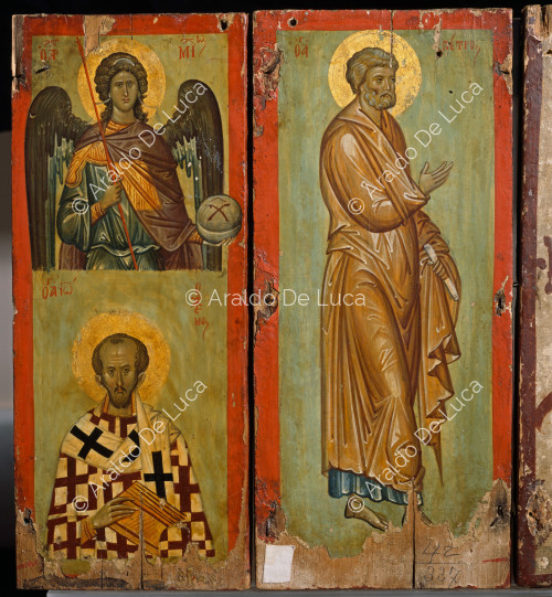 Icono con apóstoles y santos