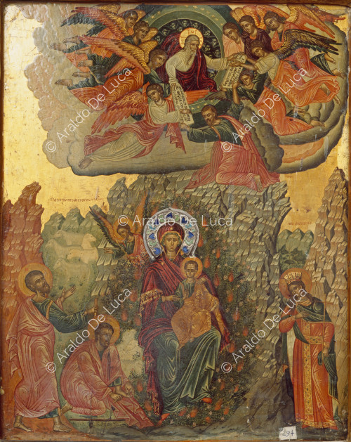 Icon with Coronation of the Virgin