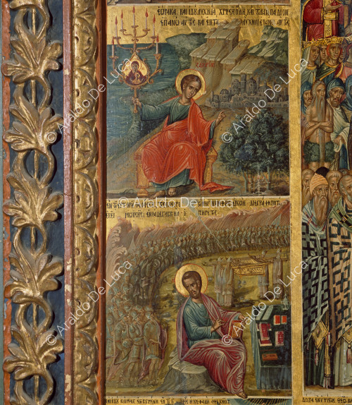 Icono con dos santos. Detalle