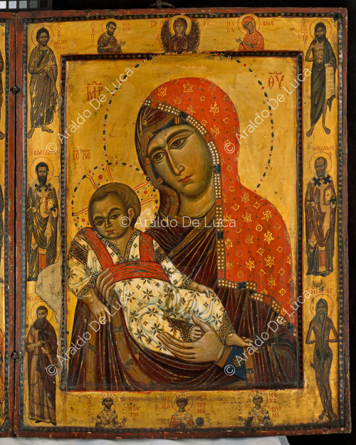 Diptyque avec saint Procope et la Vierge. Détail avec la Vierge