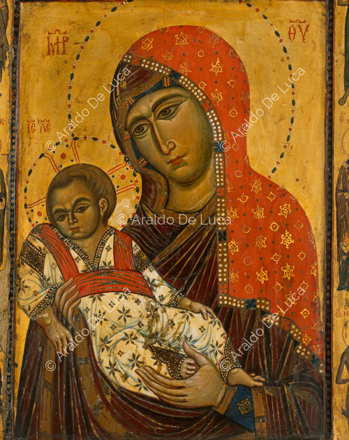Díptico con San Procopio y la Virgen. Detalle con la Virgen