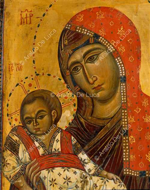 Díptico con San Procopio y la Virgen. Detalle con la Virgen