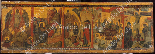 Table with scenes from the Passion of Christ