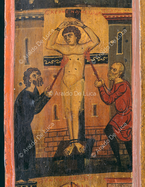 Ikone mit St. Georg. Detail der Märtyrerszene