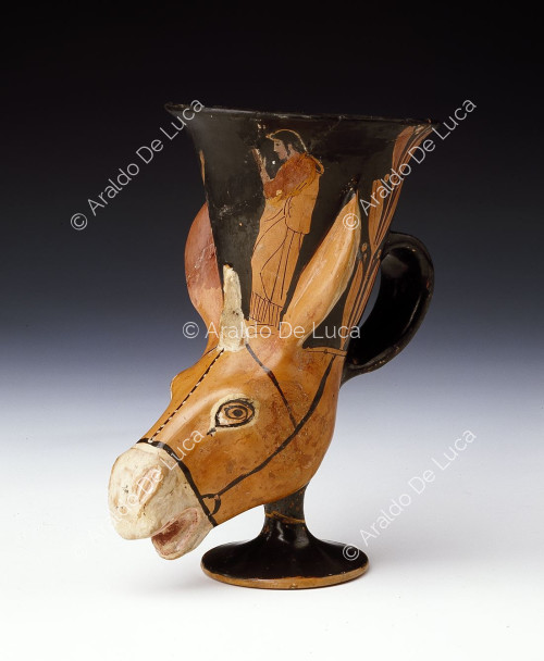 Askos in Form eines Eselskopfes